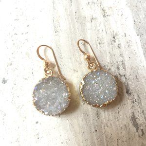 Druzy dangle 14K gold/ Sterling Silver Earrings